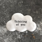 East of India Quotable pebble collection - Small gifts with a meaningful quote for someone special White Cloud Pebble 'Thinking of You'