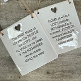 Quotable Ceramic Hanger - Home is where love resides...