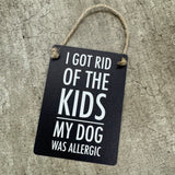 Black Mini Metal Hanging Signs 9x6.5cm with jute string Quote - 'Hell hath no fury like a man whose tools are missing'