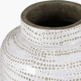 Alina White Stoneware Dot Design Vase - 2 sizes
