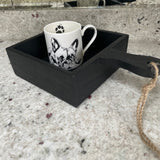 Black Wooden Display/Storage Box with handle 30cm