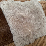 Faux Fur Fluffy 45x45cm Cushion - Pumice Stone