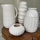 White Patterned Ceramic Jug H26.5cm