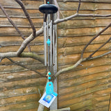 Woodstock windchime 17" CHAKRA CHIMES - Turquoise (CCT)
Turquoise represents the Throat Chakra - sound and self-expression.
The Throat Chakra involves communication, sound, and creativity.