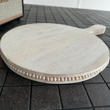 Whitewashed Beaded Mango Spoon Rest