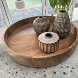 Round Wooden Styling Tray Dia40cm and depth 7cm