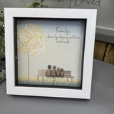 Pebble Art by La De Da Living 
Award winning keepsake gifts - Handmade in the Cotswolds 
Framed Pebble Art - Midi White block square frame 17.5cm
'Family.... where life begins and love never ends