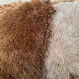 Faux Fur Fluffy 45x45cm Cushion - Tobacco Brown