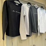 Chalk - Renee White Top with 'Be Happy'