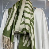 Tree Jacquard Doubleface Scarf - Khaki