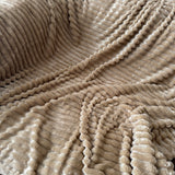 Faux Fur Ricky 150x200cm Ribbed Throw - Semolina