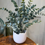 Gallery-home Artificial Green/Grey Eucalyptus in Soil Ball H51cm