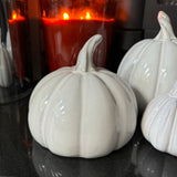 Off White Glazed Ceramic Pumpkins - 3 sizes