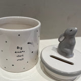Ceramic Hare Quotable Money Pot - 'Big Dreams start small'