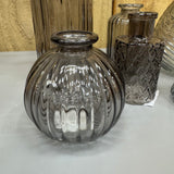 Small Glass Bottle Vases Smokey Grey - various styles