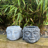 Buddha Small Plant Pot - Grey & Charcoal