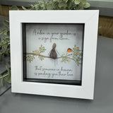 Mini Framed Pebble Art - 'Your very own Robin is here...'