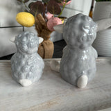 Grey & White Ceramic Sheep - 2 sizes