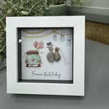 Mini Framed Pebble Art - White block square frame 12.5cm
'Forever starts today' PPMW04