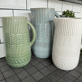 White Patterned Ceramic Jug H26.5cm