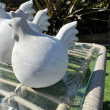 Garden Decoration - Concrete Female Rooster with fan tail - 3 sizes