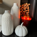 Off White Glazed Ceramic Pumpkins - 3 sizes