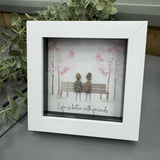 Mini Framed Pebble Art - 'Best Friends are hard to find..'