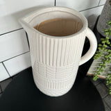 White Patterned Ceramic Jug H26.5cm