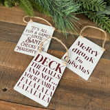 Christmas Mini Metal Hanging Sign - Santa check the naughty list..