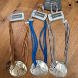 Eliza Gracious - Mis-shape Pendant on short stranded suede Necklace | Blue