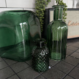 Dark Green Small Glass Bottle Vases - 2 styles