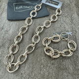 Eliza Gracious - Short double link chain Necklace | Matt Silver