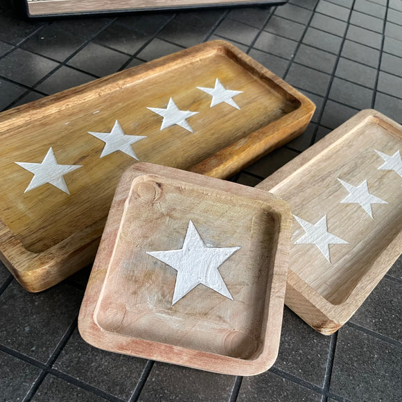 Rustic Wooden Star Trays - 2 sizes