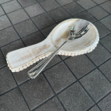 Whitewashed Beaded Mango Spoon Rest L21cm