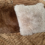 Faux Fur Fluffy 45x45cm Cushion - Pumice Stone