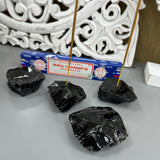 Incense Crystal Stick Holder - Black Obsidian