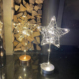 Wire Star Table Lamp 25cm - Gold