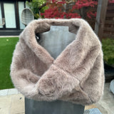 Eliza Gracious - quality affordable design led branded costume jewellery.
Super soft Faux Fur Snood / Collar
Colour - Taupe