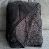 <h3>Malini Super Soft Fleece throw with Sherpa Reverse 150x200cm</h3> <h3>Colour - Black</h3>