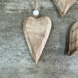 Wooden Hanging Small Hearts