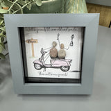 Mini Framed Pebble Art - 'We'll be friends til were old & senile...'