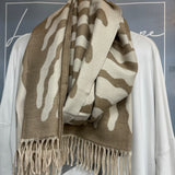 Tree Jacquard Doubleface Scarf - Camel