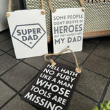 Mini Metal Hanging Signs - Dad Quotes