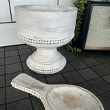 Whitewashed Beaded Mango Planter Bowl