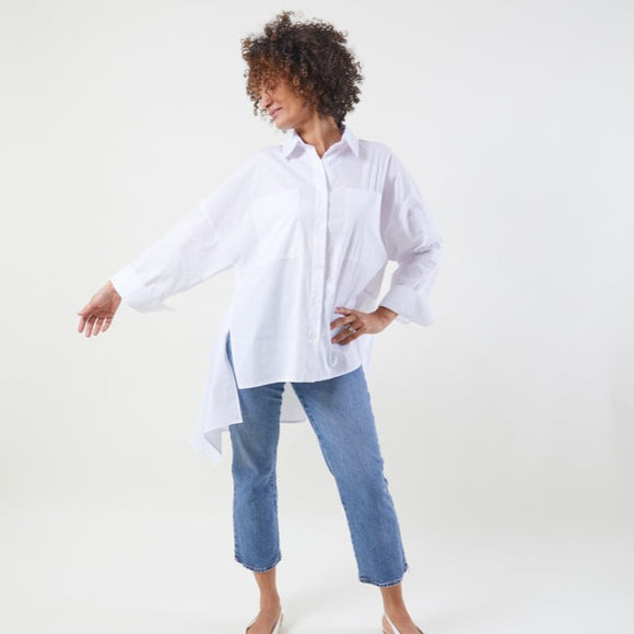 Chalk - Vivienne Shirt is a statement piece, oversized design.. Colour - White