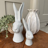 Ceramic Rabbit Head Decoration - 2 sizes