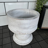Whitewashed Beaded Mango Planter Bowl