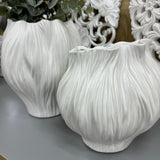 Handmade White Flora Vase - Medium