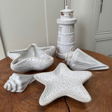 Coastal Collection - Off-white Textured Porcelain Star Fish Dish 15cm