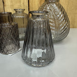 Small Glass Bottle Vases Smokey Grey - various styles
